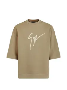 Футболка с вышитым логотипом Giuseppe Zanotti, зеленый