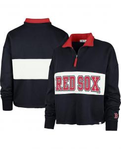 Женский темно-синий укороченный топ с молнией в четверть Boston Red Sox Remi '47 Brand, темно-синий
