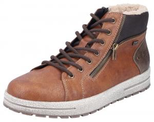Женские ботинки Rieker с мехом и молнией, коричневый/темно-коричневый