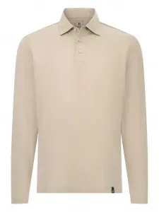 Поло из смеси хлопка и шелка Boggi Milano, нейтральный