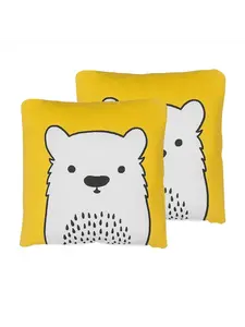 Декоративная подушка Beliani 2er Set Deko WARANASI, цвет gelb/weiß/schwarz