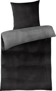 Постельное белье Cashmere Touch 135x200 см, теплое, зимнее, серое, черное Carpe Sonno