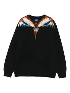 Свитшот с принтом крыльев Marcelo Burlon County Of Milan Kids, черный
