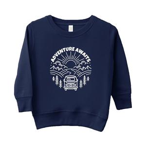 Толстовка Adventure Awaits Landscape Circle с рисунком Van для малышей The Juniper Shop, темно-синий
