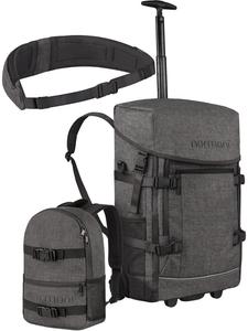 Рюкзак с функцией тележки, небольшой 5-литровый рюкзак и поясной ремень в антрацитовом цвете normani