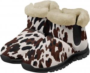 Зимние сапоги для женщин и мужчин с мягкой теплой подкладкой, противоскользящие уличные теплые ботинки Noprintge, Cowhide