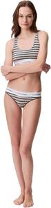 Женские современные трусики-бикини Calvin Klein из хлопка и стретч-хлопка, Leader Stripe+Grey Heather