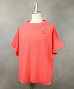 Вязаный пуловер из смесовой льняной ткани с оборками на рукавах Studio Picone, цвет Orange(030)