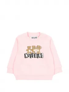 Свитшот с логотипом и отделкой в стиле "тедди" Moschino Kids, розовый
