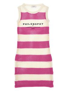 Philosophy Di Lorenzo Serafini Kids трикотажное платье в полоску, розовый