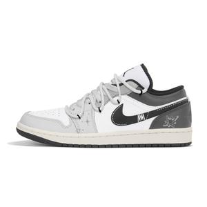 Jordan Антискользящие износостойкие мужские низкие винтажные баскетбольные кроссовки Air 1 серого цвета