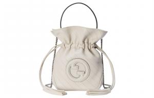 GUCCI Белая кожаная сумка-ведро мини женская через плечо кроссбоди