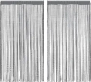 Шторы-нити vidaXL, 2 шт., антрацит, 140x250 см