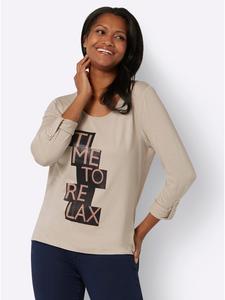 Рубашка с рукавами 3/4 с принтом песочного и черного цветов WITT WEIDEN