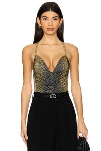Боди butterfly mio Norma Kamali, цвет python