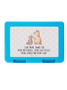 Mr. & Mrs. Panda Детский ланчбокс в виде медведя с надписью, пастельно-серый