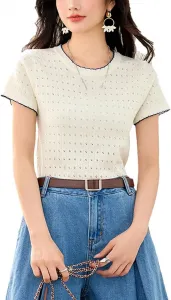 Женская футболка с круглым вырезом и коротким рукавом