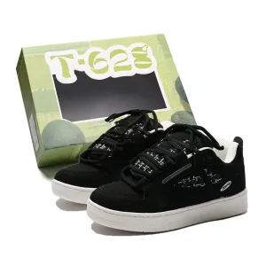 T628 Нескользящие легкие низкие скейтерские кроссовки унисекс черные (высококачественные улучшенные), цвет Black (High-Quality-Upgraded)