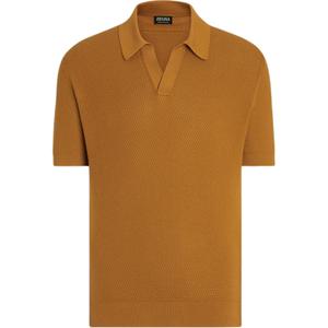 Zegna Короткий рукав Вязаный Поло Ermenegildo Zegna, оранжевый