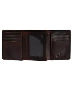 Мужской трехсекционный кожаный кошелек Tennyson с окошком для удостоверения TRAFALGAR, коричневый