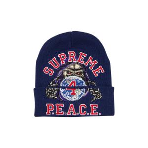 Шапка-бини Supreme Peace с вышивкой, темно-синяя
