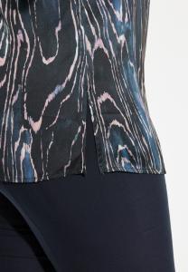 Блузка на пуговицах MARBLED Ulla Popken, темно-синий