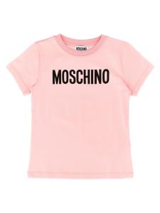 Футболка с логотипом в виде надписи MOSCHINO KID TEEN, розовый
