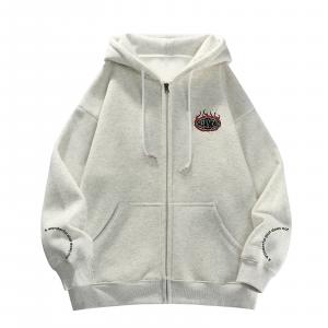 Толстовка Unisex Hooded Moderate Cardigan HUANQIU, белый heather серый