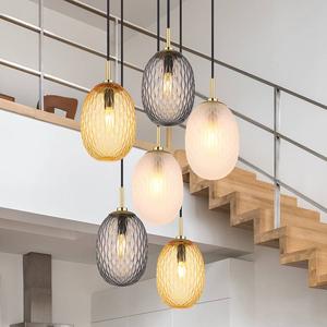 Подвесной светильник Globo Lighting Devin Typ A, копченое стекло / железо - количество языков пламени: 6