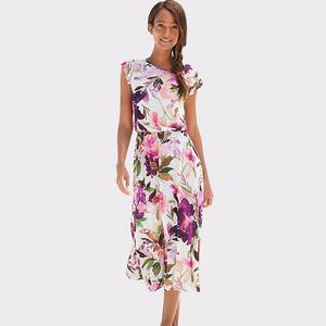 Женское платье с рукавами-крылышками Lascana, White Printed