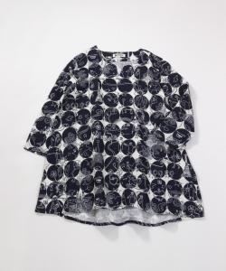 Хлопковая туника с круговым узором Studio Picone, цвет White X Navy (190)