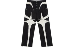 Джинсы с панелями из искусственной кожи зауженные THUG CLUB, черный