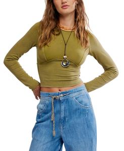 Женская футболка с длинными рукавами "Главная героиня" Free People, Green Moss