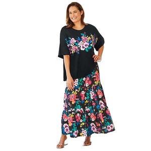 Футболка Plus size relaxed Woman Within, Black Graphic