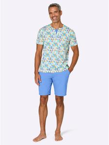 WITT WEIDEN Короткие шорты с принтом в сине-бирюзовых тонах