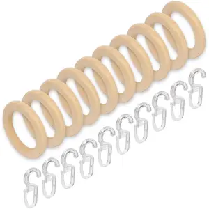 Кольцо для штор Liedeco (10 шт. в упаковке, с крючками для складок), для карнизов Ø 28 мм, цвет rostrot