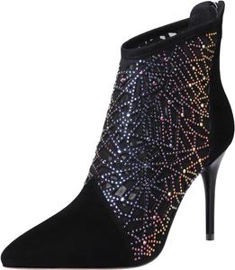 Ботильоны женские модные, сексуальные, с острым носком, каблук 9 см, женские стилетто, элегантные, для ночного клуба, низкие ботинки на высоком каблуке, ботильоны для танцев на пилоне Stool, Black