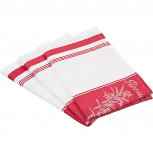 Полотенце ROSS «Эксклюзив», (набор, 3 шт.), центральная полоса с травами, 50х70 см, красный