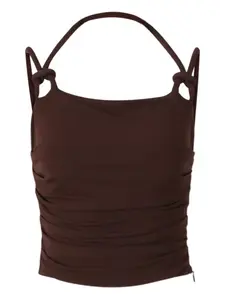 Укороченный топ с узлом Cult Gaia, коричневый