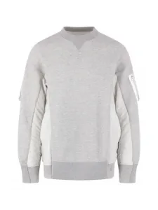 Свитер с круглым вырезом Sacai, серый