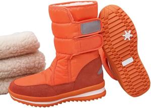 SkiPdrDa Женские зимние сапоги на снег водонепроницаемые, легкие, теплые, модные, средние по голенищу (6.5, синие)