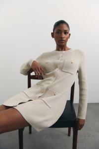 Трикотажное платье с карманами H&M, бежевый