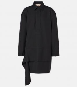 Мини-платье из смесовой шерсти Plan C, черный