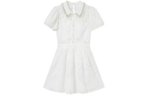 Женское платье с коротким рукавом Self portrait Self-portrait, слоновая кость