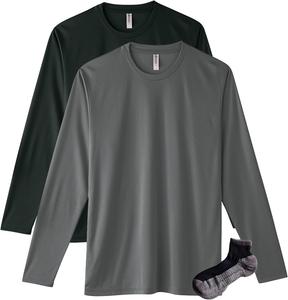 Футболка с длинным рукавом Glimmer 00352-AIL из трикотажа Interlock Dry плотностью 3,5 унции, черный/темно-серый
