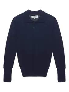 Шерстяная рубашка-поло с воротником-поло Studio Nicholson, синий