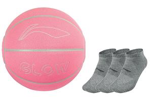 LINING Баскетбольный мяч badfive pu розовый размер 7 светящийся в темноте unisex