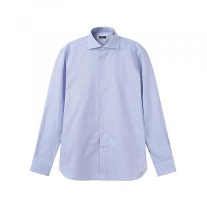 Ermenegildo Zegna Рубашка Zegna SS24 мужская синяя белая