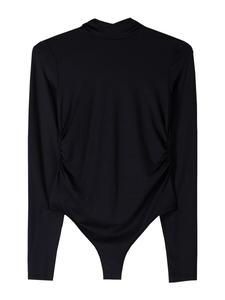 Классический топ Bershka Shirt Bodysuit, черный