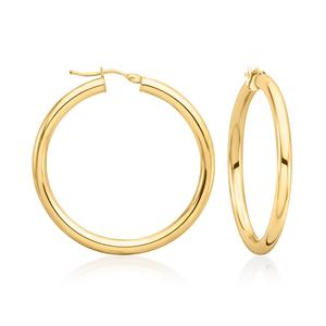 Серьги-кольца Ross-Simons Italian из 14-каратного желтого золота, 3 мм Ross-Simons, желтый